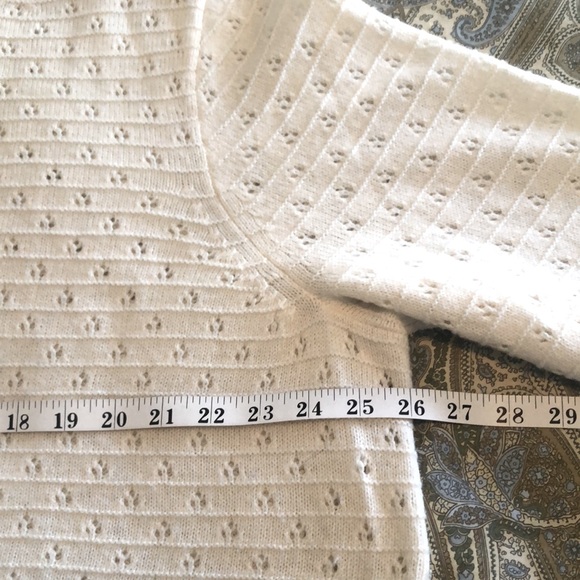 J. Crew Ivory Pointelle Crewneck Sweater - Picture 6 of 13